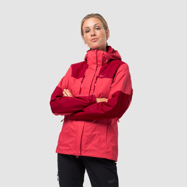 Jack Wolfskin Womens Jasper Hardshell Jacket Red 164089TIN